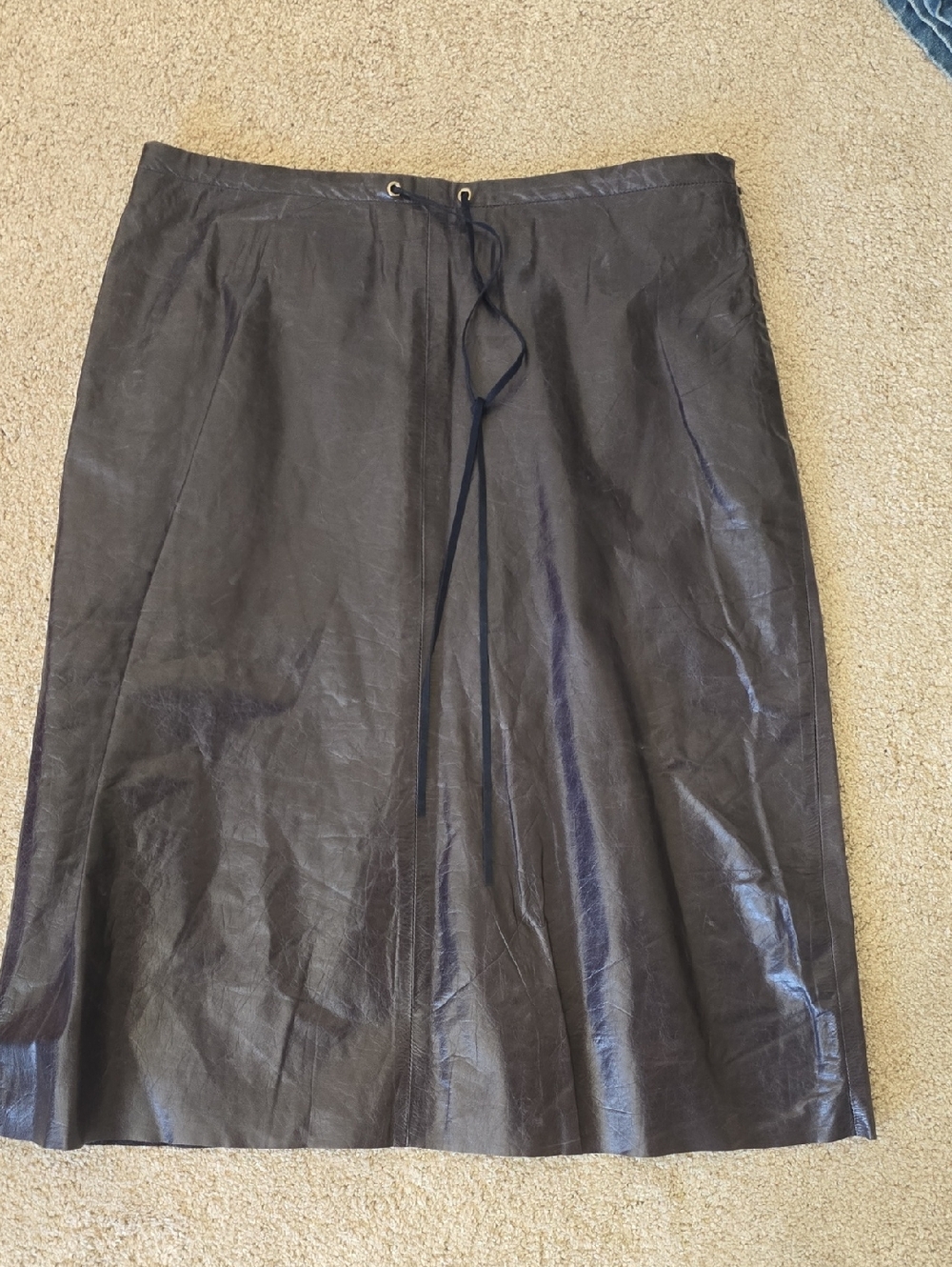 Women's Purple Leather A-Line Skirt, Banana Republic, Size 8